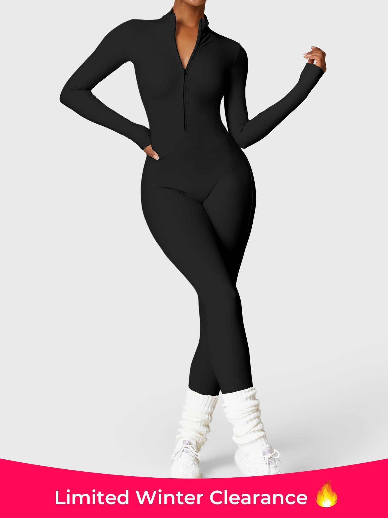 Yeoreo Belle Fleece Long Sleeve Zipper Jumpsuit