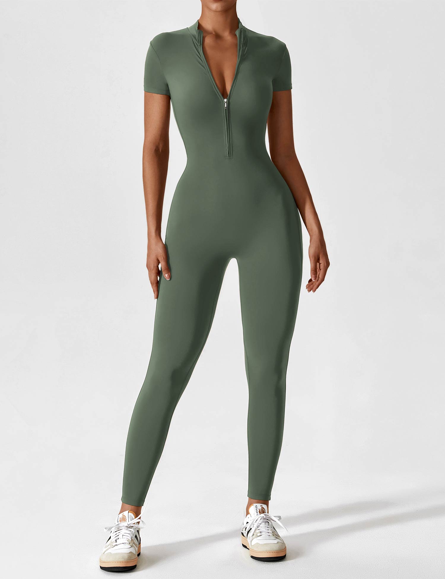 Yeoreo Long Sleeve/ Short Sleeve Zipper Jumpsuit