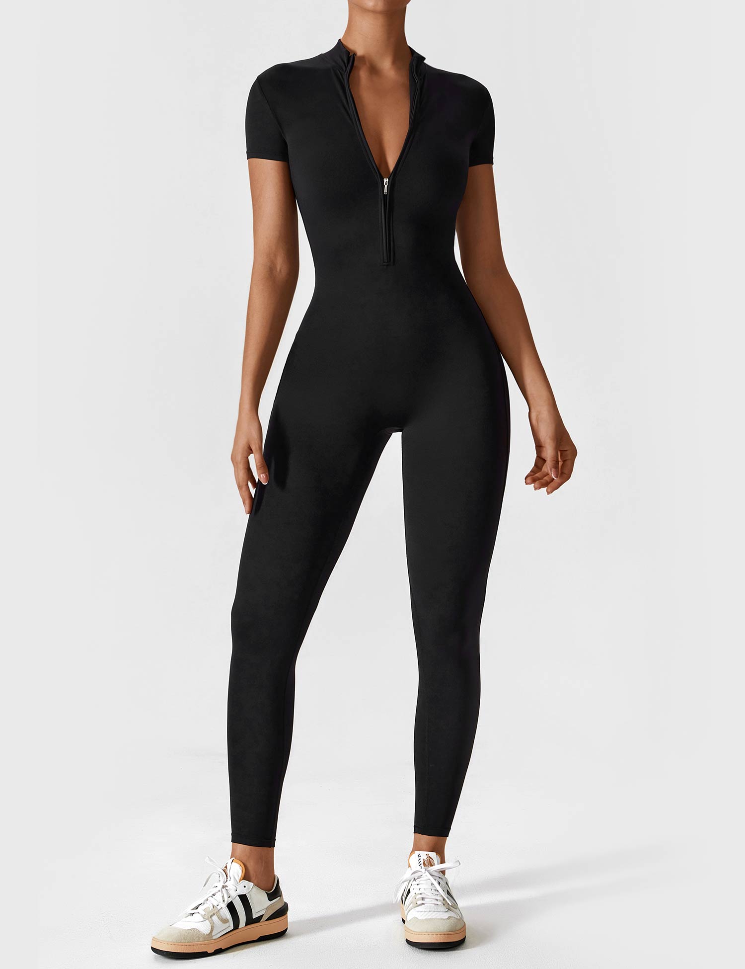 Yeoreo Long Sleeve/ Short Sleeve Zipper Jumpsuit